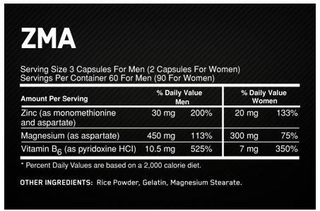 Optimum Nutrition ZMA 180 CAPS