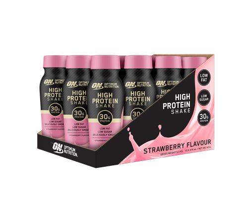 Optimum Nutrition HIGH PROTEIN SHAKE STRAWBERRY 375ML Box of 12