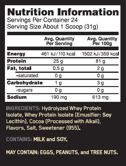 Gold Standard Isolate Protein NZ - Optimum Nutrition Whey Isolate Vanilla 720g