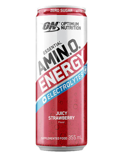 Optimum Nutrition AMIN.O. ENERGY + ELECTROLYTES SPARKLING RTD  STRAWBERRY 355ML BOX of 12