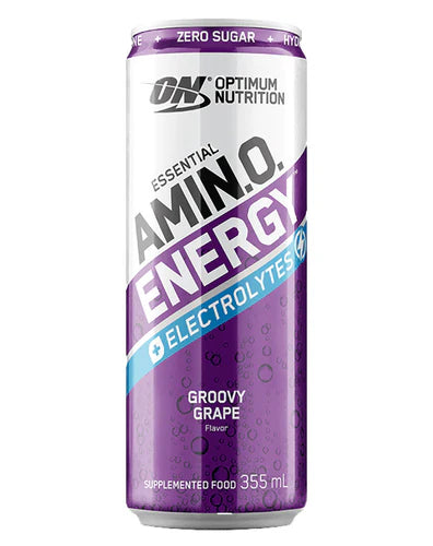 Optimum Nutrition AMIN.O. ENERGY + ELECTROLYTES SPARKLING RTD GRAPE 355ML BOX of 12