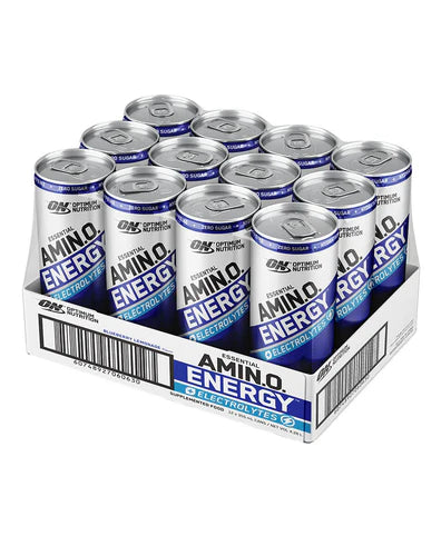 Optimum Nutrition AMIN.O. ENERGY + ELECTROLYTES SPARKLING RTD BLUEBERRY LEMONADE 355ML BOX of 12