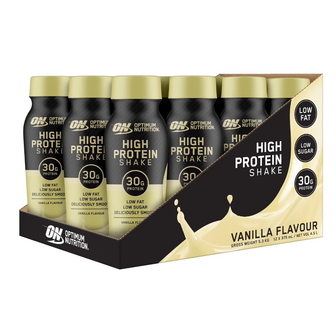 Optimum Nutrition HIGH PROTEIN SHAKE VANILLA 375ML Box of 12