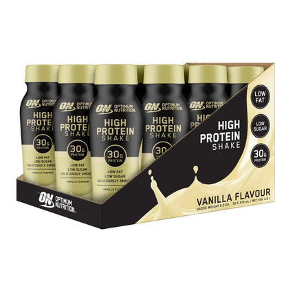 Optimum Nutrition HIGH PROTEIN SHAKE VANILLA 375ML Box of 12