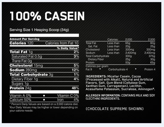 Optimum Nutrition Gold Standard Casein 100% Vanilla 1.75g