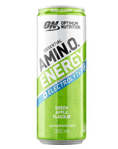 Optimum Nutrition AMIN.O. ENERGY + ELECTROLYTES SPARKLING RTD GREEN APPLE 355ML BOX of 12